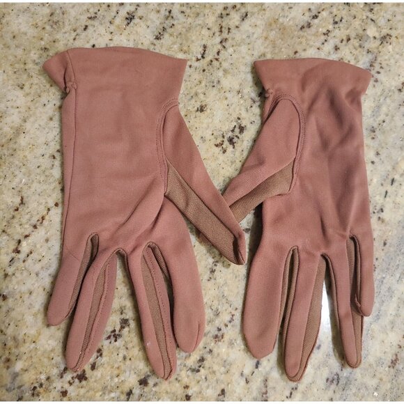 Vintage Size S/M Pink Stretch Nylon Formal 7.5" Gloves Cluster Bracelet Look - Picture 6 of 16